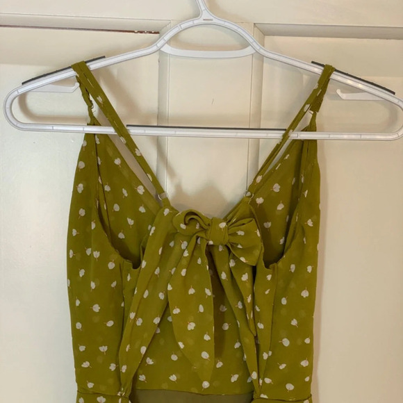 J.O.A. Strappy floral dot Jumpsuit Romper Green White 33598 - Picture 6 of 12